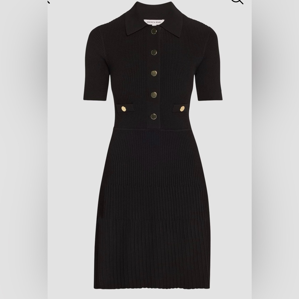 Veronica Beard Black Dress with Gold Accents size small